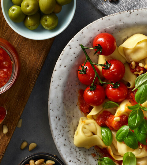 Fresh pasta and fresh cooking ingredients
