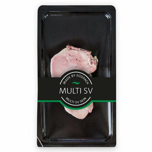 Skin packaging for meat