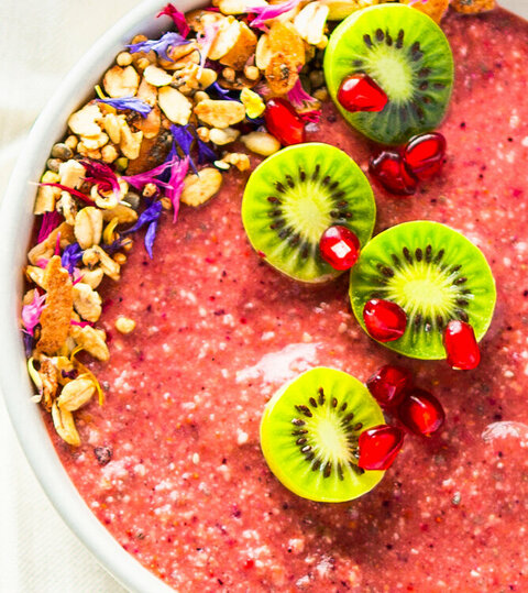Smoothie Bowl with fruits 